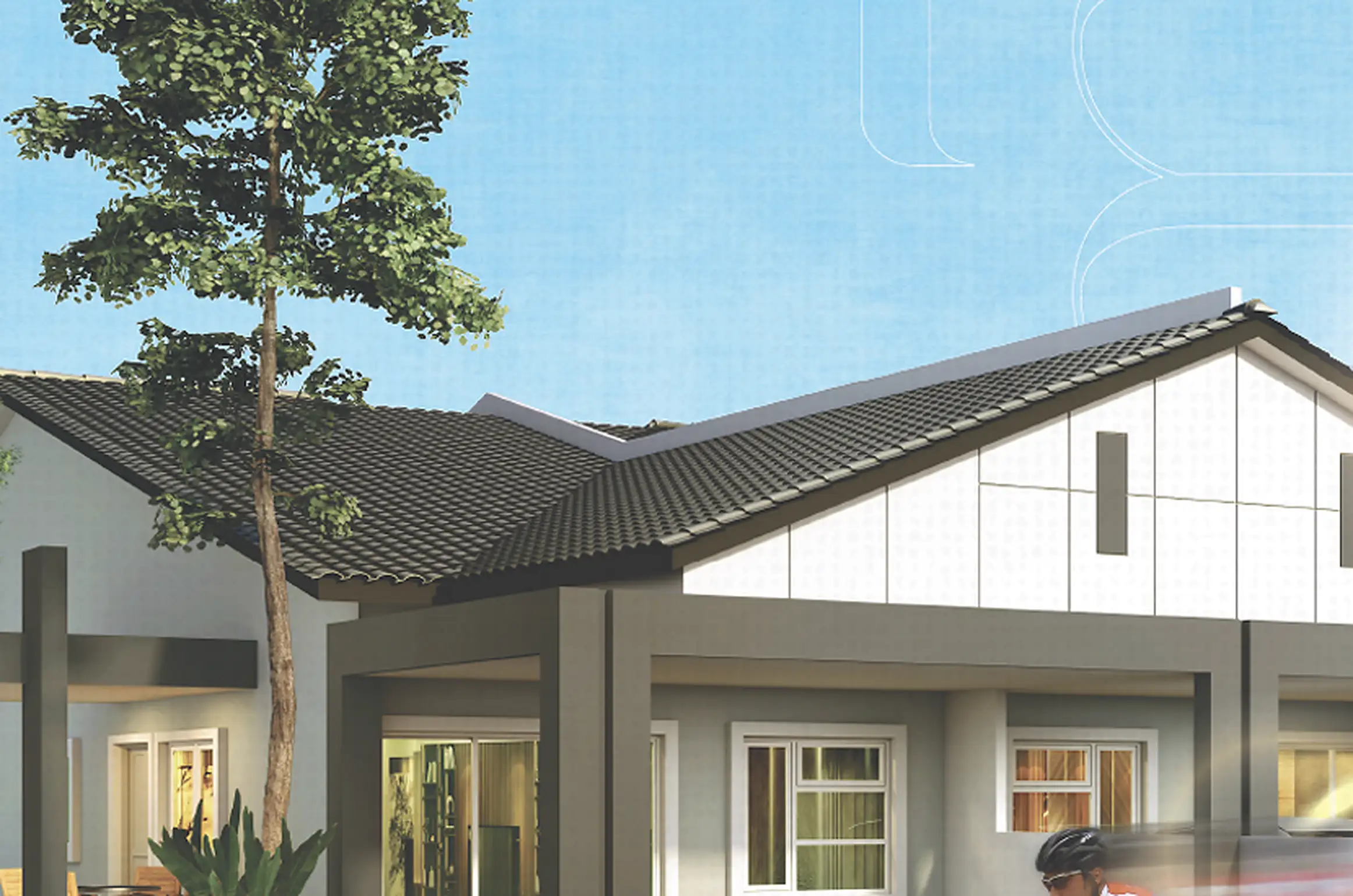 Exterior render of Desa Chemor Impian Phase 2 single-storey terrace homes, Chemor, Ipoh